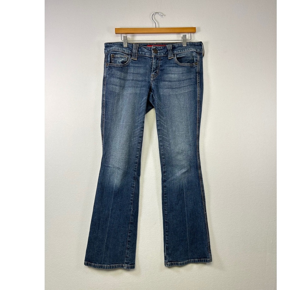 Guess Sweetheart Flare Jeans Womens 30 Blue Low Rise‎ Stretch Medium Wash Y2K